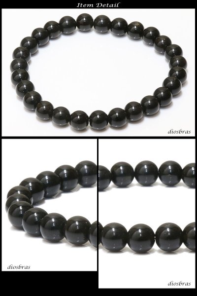 画像3: ブラックスター サファイア ブレスレット ダイオプサイト ブレスレット 8ミリ玉 約8mm 数珠【パワーストーン】【お数珠】【念珠】【天然石ブレス】【【風水グッズ 】【開運アイテム】【お守り】 (3)