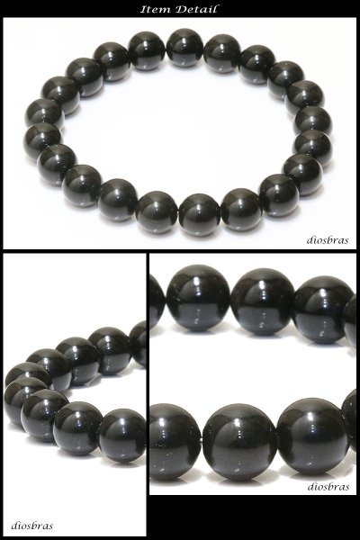 画像3: ブラックスター サファイア ブレスレット 10mm玉 ダイオプサイト ブレスレット 10ミリ玉 約10mm 数珠【パワーストーン】【お数珠】【念珠】【天然石ブレス】【風水グッズ 】【開運アイテム】【お守り】 (3)