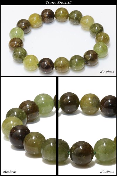 画像3: グリーンガーネット ブレスレット 11ミリ玉 約11mm 数珠【パワーストーン】【お数珠】【念珠】【天然石ブレス】【【風水グッズ 】【開運アイテム】【お守り】 (3)