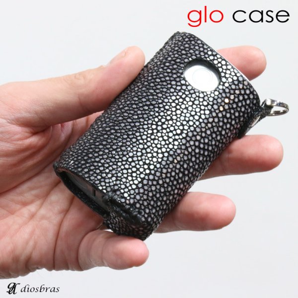 画像4: 【アウトレットセール】グローケース グロー ケース glo カバー 本革 スティングレイ スティングレー エイ革 ガルーシャ レザー メンズ レディース 革 グロー専用 電子タバコ 電子タバコケース カバー フック カラビナ 本革  ≪メール便なら送料無料≫ (4)