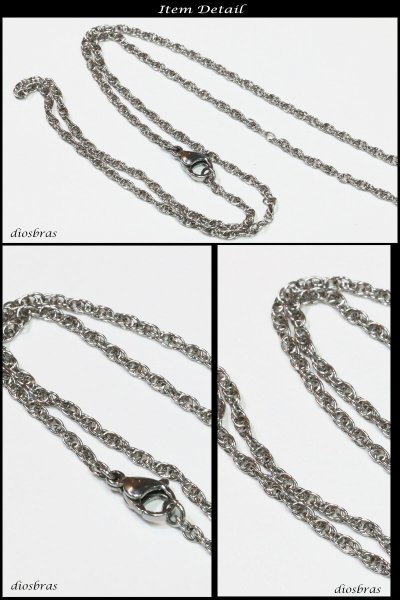 画像2: ステンレス サージカルステンレス【シルバーチェーン】シルバー  アズキチェーン カット 丸 小豆チェーン アンカーチェーン 幅2.5mm 45cm 50cm ネックレス チェーン    鎖 首飾り【ギフト】 チェーン シルバーネックレスチェーン  ねじり あずきチェーン (2)