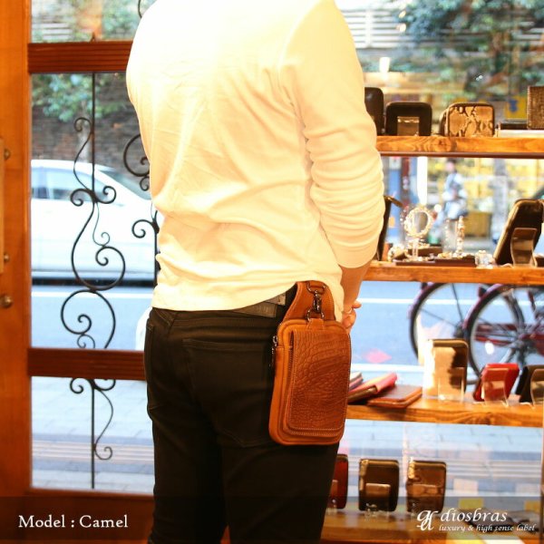 画像5: ウエストポーチ ウエストバッグ ヒップバッグ 本革 ベルトポーチ メンズ アイコスケース付き IQOS ヒップバック ハンドメイド レザー|ウォレットホルダー 牛革 誕生日 ウェストポーチ バッグ ベルト通しウエストバッグ ウエストポーチ ポーチ 彼氏のプレゼントにおススメ (5)