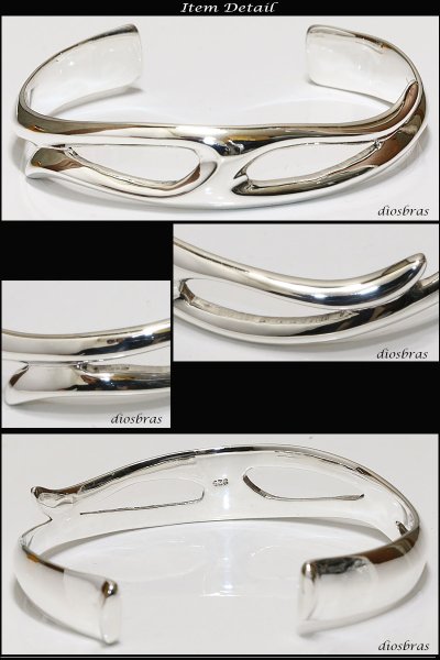 画像2: 【シルバーバングル】ハンドメイド プレート アラベスクライン プレーンバングル シンプル【シルバーアクセサリー】 シルバーアクセサリー メンズ シルバーバングル ブレスレット シルバー925 メンズアクセサリー レディース 人気 ブレード バングル (2)