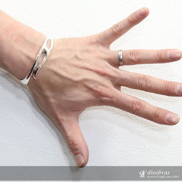 画像3: 【シルバーバングル】ハンドメイド プレート アラベスクライン プレーンバングル シンプル【シルバーアクセサリー】 シルバーアクセサリー メンズ シルバーバングル ブレスレット シルバー925 メンズアクセサリー レディース 人気 ブレード バングル (3)