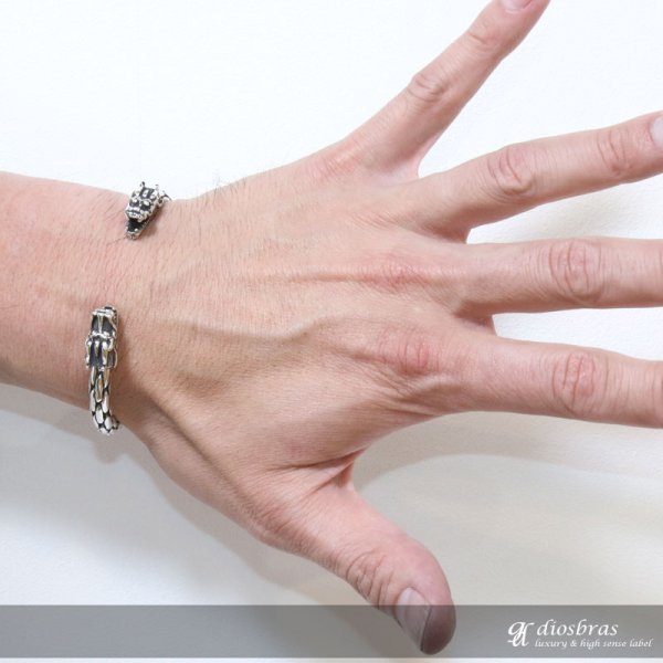 画像4: 【シルバーバングル】ハンドメイド チェーン デザイン ドラゴン ツイストワイヤー バリチェーン (4)