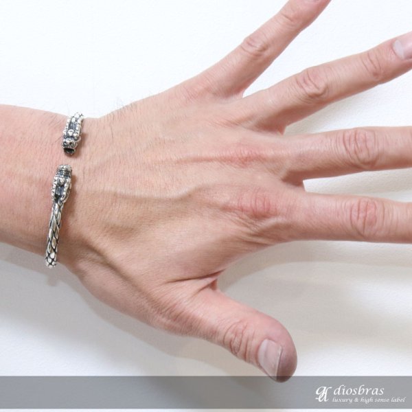 画像4: ドラゴン 龍 竜 昇竜【シルバーアクセサリー】インディアンジュエリー シルバーアクセサリー メンズ シルバーバングル ブレスレット シルバー925 メンズアクセサリー (4)