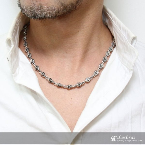 画像4: ネックレス/チェーン/ネックレスチェーン/メンズ/レディース/シルバーネックレス/シルバー925 クロス 十字架 デザイン クラウンネックレスチェーン/シルバー925 【送料無料】 (4)