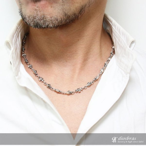 画像3: ネックレス/チェーン/ネックレスチェーン/メンズ/レディース/シルバーネックレス/シルバー925 クロス 十字架 デザイン クラウンネックレスチェーン/シルバー925 【送料無料】 (3)