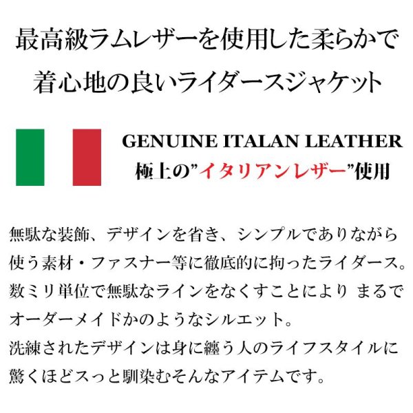 画像2: 【diosbras】【全国送料無料】最強!!本革 羊革 ラムスキン レザージャケット ラビットファー  ライダース バイカー メンズ/レザーダウンジャケットメンズ/ブラック シープ (2)