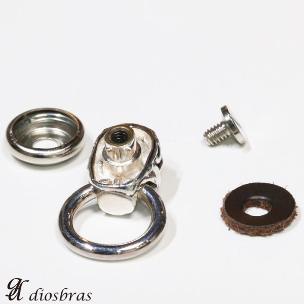 画像3: コンチョ スカル&リング 骸骨 ドクロ コンチョ【M】亜鉛合金製 コンチョ ドロップハンドル ジョイントパーツ(ネジ式)【メール便限定送料無料!!】 (3)