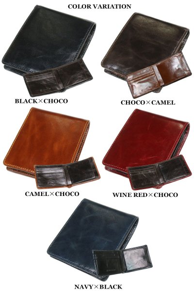 画像7: 二つ折り財布 レザーウォレット イタリアンレザー 革財布 本革 レザー  ウォレット ハンドメイド 牛革 レディース おしゃれ スリム メンズ ショート パスケース 男性 女性 メンズ財布 ファスナー 赤 黒 カード収納 大容量 大人気 (7)