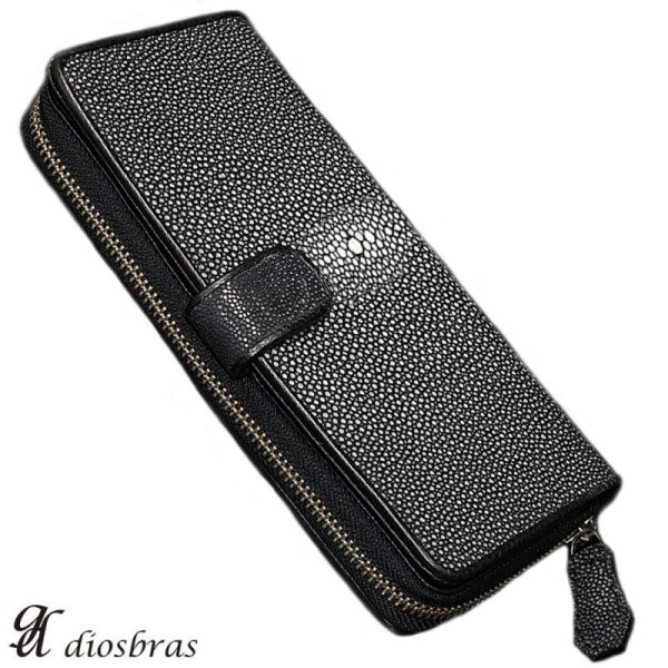 画像7: 【diosbras-ディオブラス-】本革 カットスティングレイ革 エイ革 カットスティングレー ウォレット サメ  ファスナー ラウンド ジッパーZIPPER 大容量 財布 レザーウォレット 鮫 ロングウォレット ウォレット バイカー ヌメ革  長財布 シンプル 長財布 本牛革 wallet【CE】 (7)