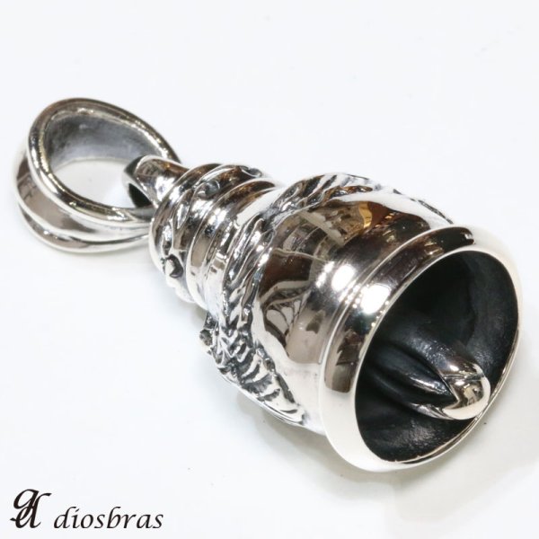 画像2: イーグル フェザー シルバー925 鈴 ベル バイカーベル ペンダント 羽根 ガーディアンベル (2)