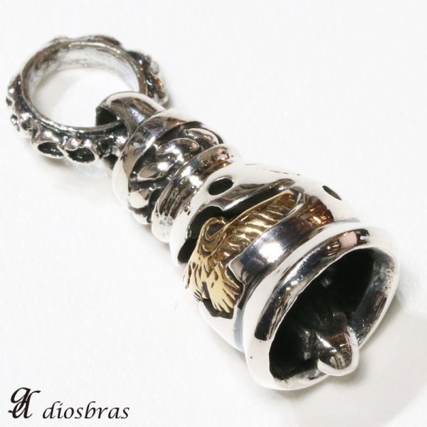 画像2: イーグル フェザー シルバー925 鈴 ベル ペンダント 羽根 ガーディアンベル (2)