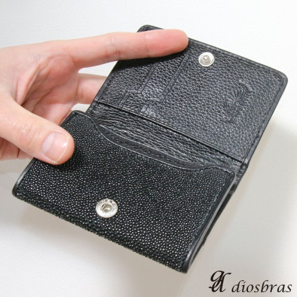 画像5: カード入れ　名刺入れ　定期入れ　パスケース メンズ レディース パス入れ　免許証入れ　紳士　婦人　メンズ　レディース 本革　カットスティングレイ　エイ革 【カードケース】【名刺入れ】【ポイントカード】【クレジットカード】【収納】【牛革】 スティングレー (5)