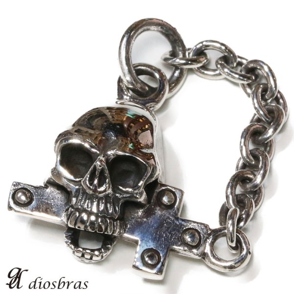 画像4: スカル　ドクロ　髑髏　シルバー925 チェーン　バイカーベル ペンダント クロス　十字架　ガーディアンベル ゴシック  [ メンズ | シルバーネックレス | シルバーアクセ | ペンダントトップ | ハード クロス　十字架 (4)