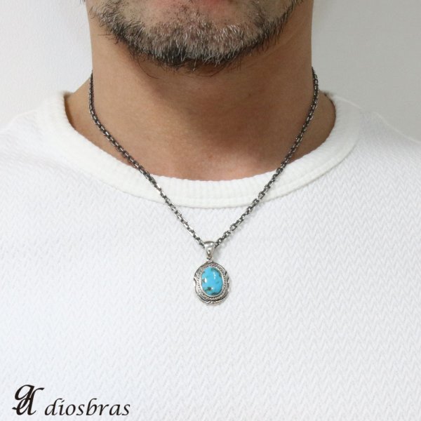 画像5: 【オーバル ペンダント トップ】天然ターコイズ/ネイティブアメリカン インディアンジュエリー鷹・イーグル羽根/シルバー925/フェザーネックレス ネックレス  唐草 メンズ レディース≪メール便なら送料無料!!≫ (5)