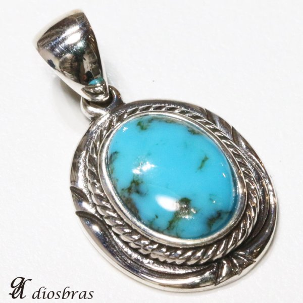 画像4: 【オーバル ペンダント トップ】天然ターコイズ/ネイティブアメリカン インディアンジュエリー鷹・イーグル羽根/シルバー925/フェザーネックレス ネックレス  唐草 メンズ レディース≪メール便なら送料無料!!≫ (4)