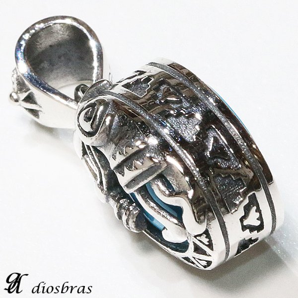 画像5: 【オーバル ペンダント トップ】存在感のある神聖なココペリ オニキス ターコイズ/ ネイティブアメリカン (5)