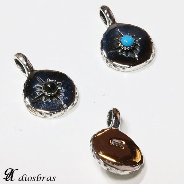 画像7: シルバー925【 ターコイズ オニキス ホワイトターコイズ トップ】フェザーネックレス 太陽神 (7)