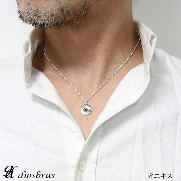 画像2: シルバー925【 ターコイズ オニキス ホワイトターコイズ トップ】フェザーネックレス 太陽神 (2)