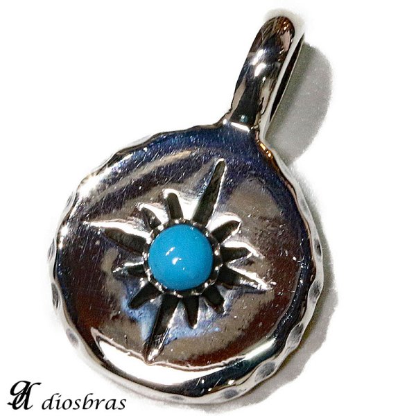 画像3: シルバー925【 ターコイズ オニキス ホワイトターコイズ トップ】フェザーネックレス 太陽神 (3)