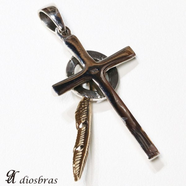 画像3: クロス チェーン 十字架 ペンダント トップ ネイティブアメリカン インディアン フェザー 羽 羽根 ホイール シルバー925ペンダント/ペンダント トップ シルバー 925/ネックレス/ ネックレス メンズ レディース【メール便限定送料無料!!】 (3)