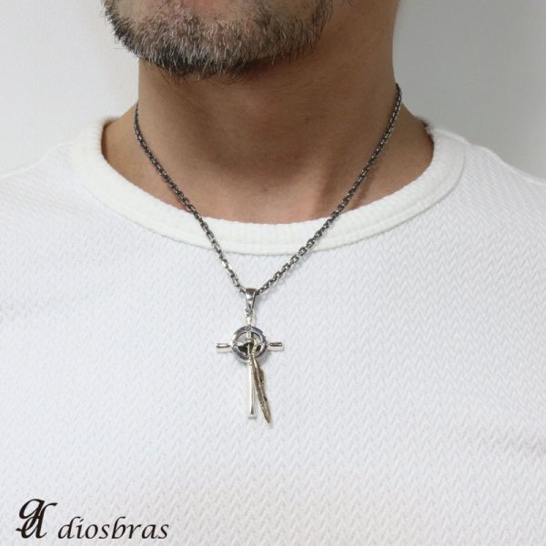 画像5: クロス チェーン 十字架 ペンダント トップ ネイティブアメリカン インディアン フェザー 羽 羽根 ホイール シルバー925ペンダント/ペンダント トップ シルバー 925/ネックレス/ ネックレス メンズ レディース【メール便限定送料無料!!】 (5)