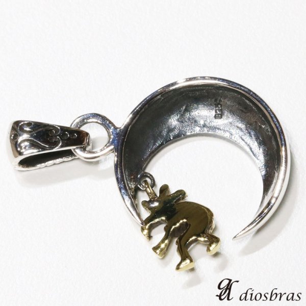 画像4: 【月 ムーン ココペリ ペンダント トップ】存在感のある神聖なココペリ イーグル サンフェイス ネイティブアメリカン インディアンジュエリー鷹・イーグル羽根/シルバー925/フェザーネックレス ネックレス メンズ レディース≪メール便なら送料無料!!≫ (4)