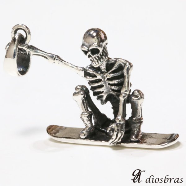 画像4: 【スカル スノーボード ペンダント トップ】スカル 骸骨 スノーボーダー ゴシック シルバー925ペンダント/ペンダント トップ シルバー 925/ネックレス/ ネックレス メンズ レディース【メール便なら送料無料】 (4)
