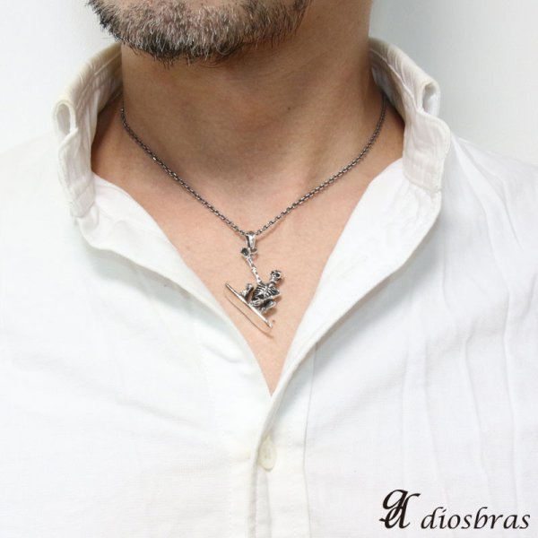 画像5: 【スカル スノーボード ペンダント トップ】スカル 骸骨 スノーボーダー ゴシック シルバー925ペンダント/ペンダント トップ シルバー 925/ネックレス/ ネックレス メンズ レディース【メール便なら送料無料】 (5)