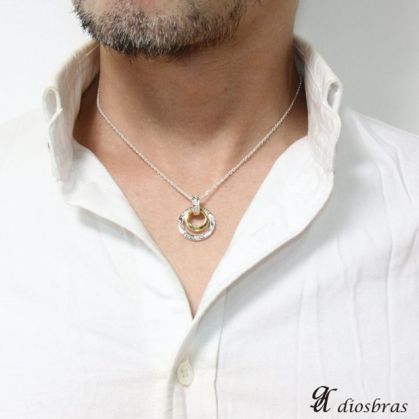 画像3: 【2連　リング ペンダント トップ ミニ　小サイズ】リング アラベスク ペンダント≪トップのみ≫ シルバーネックレス トップ メンズ ロザリオ [シルバーペンダント] クリスマス プレゼント【メール便なら送料無料】 (3)