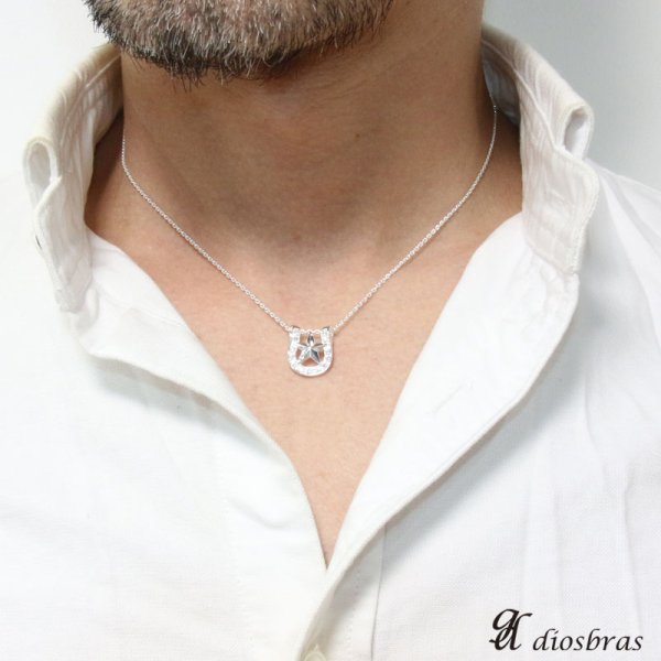 画像3: ホースシュー スモールホースシュー(5)CZ/【メイン】 馬蹄・蹄鉄・スター・星・ネックレス・ペンダント・シルバー925製銀・メンズ・レディース・ シルバー925ペンダント/ペンダント トップ ネックレス/ ネックレス メンズ レディース【メール便なら送料無料】 (3)