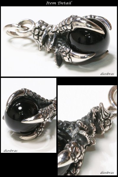 画像2: 今月も休まず営業中！！ 15時までのご注文で即日発送！！龍の爪がオニキスを掴んだドラゴンボールペンダント トップ シルバー 925/ネックレス/アクセサリー/シルバー925 ネックレス メンズ レディース≪メール便送料無料!!≫ (2)