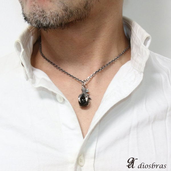 画像3: 今月も休まず営業中！！ 15時までのご注文で即日発送！！龍の爪がオニキスを掴んだドラゴンボールペンダント トップ シルバー 925/ネックレス/アクセサリー/シルバー925 ネックレス メンズ レディース≪メール便送料無料!!≫ (3)