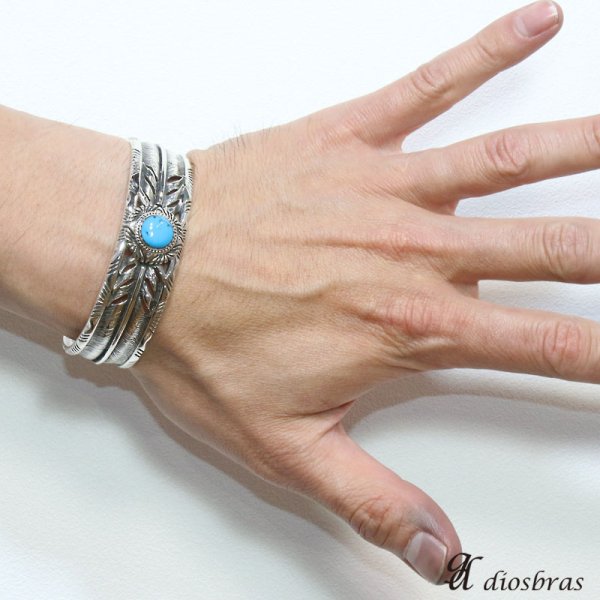 画像4: 【シルバーバングル】【シルバーアクセサリー】イーグル フェザー ターコイズネイティブアメリカン インディアンジュエリー ホイール シルバーアクセサリー メンズ シルバーバングル ブレスレット シルバー925 メンズアクセサリー プレゼントに人気 送料無料 (4)