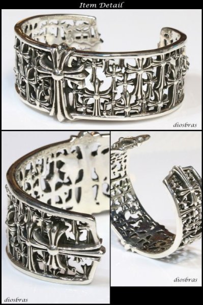 画像3: 【シルバーバングル】シルバーアクセサリー　セメタリークロス　十字架　ジルコニア　ブレスレット　シルバーアクセサリー メンズ シルバーバングル ブレスレット シルバー925 メンズアクセサリー 太陽神　プレゼントに人気 送料無料【diosbras-ディオブラス-】 (3)