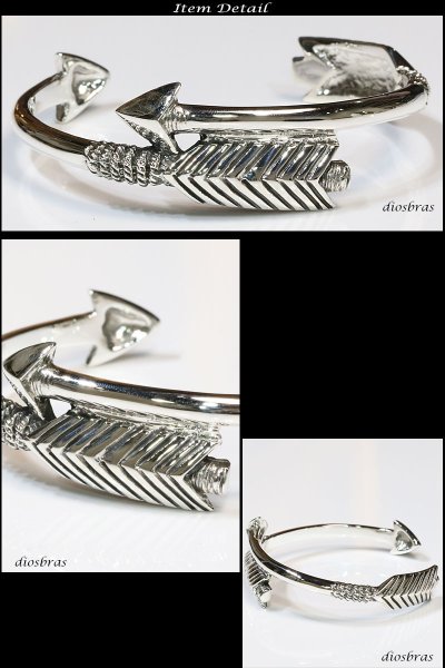 画像3: 【シルバーバングル】 スター 矢じり 矢 アロー デザイン フェザー【シルバーアクセサリー】インディアンジュエリー シルバーアクセサリー メンズ シルバーバングル ブレスレット シルバー925 メンズアクセサリー ネイティブアメリカン 人気  バングル (3)