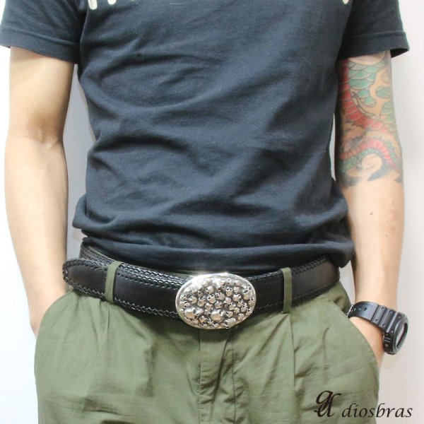 画像4: 【シルバーバックル】【シルバーアクセサリー】スカル　ドクロ　骸骨　ボーン　ブラックジルコニア　バックル　シルバーアクセサリー メンズ シルバー　バックル シルバー925 メンズアクセサリー プレゼントに人気 送料無料【diosbras-ディオブラス-】 (4)