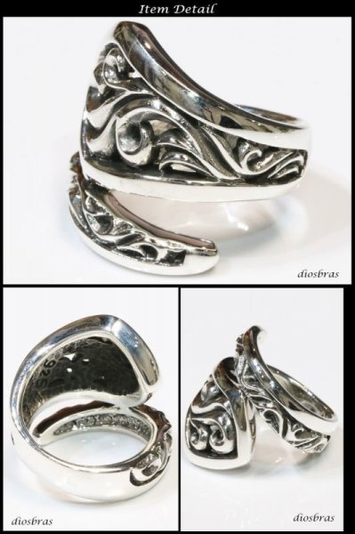 画像3: 【シルバーリング】【アラベスクリング】【シルバーアクセサリー】　プレーン　流線形　シンプル　アラベスク　シルバーアクセサリー メンズ シルバーリング 指輪 シルバー925 メンズアクセサリー フリーサイズ 【メール便なら全国送料無料】 (3)