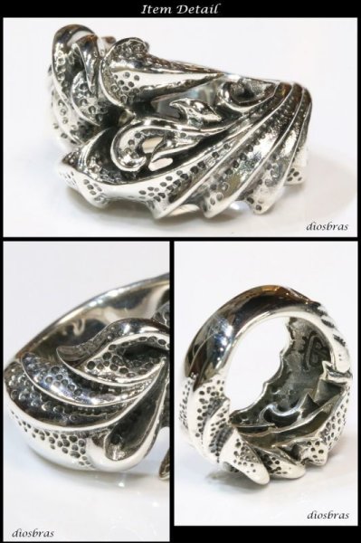 画像2: 【シルバーリング】【アラベスクリング】【シルバーアクセサリー】 プレーン 流線形 シンプル アラベスク シルバーアクセサリー メンズ シルバーリング 指輪 シルバー925 メンズアクセサリー フリーサイズ 【メール便なら全国送料無料】 (2)