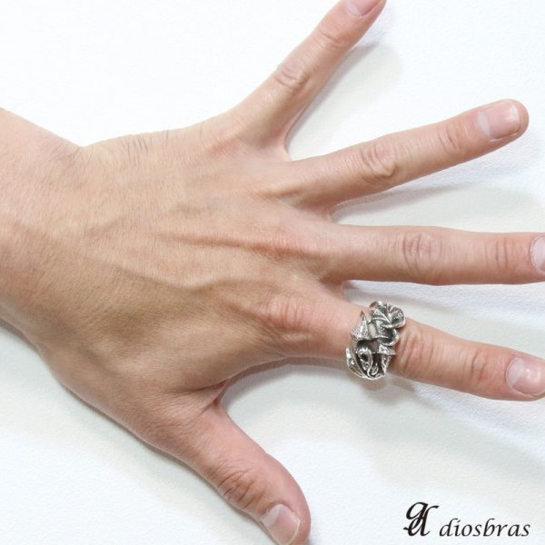 画像3: 【シルバーリング】【アラベスクリング】【シルバーアクセサリー】 プレーン 流線形 シンプル アラベスク シルバーアクセサリー メンズ シルバーリング 指輪 シルバー925 メンズアクセサリー フリーサイズ 【メール便なら全国送料無料】 (3)