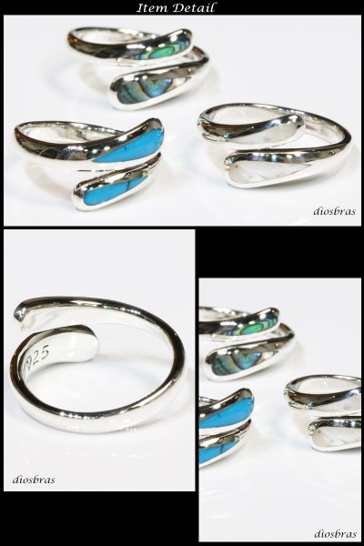 画像3: 【シルバーリング】【リング】【シルバーアクセサリー】ターコイズ パウアシェル マザーオブパール インレイ インディアンジュエリー ネイティブ オニキス メンズ 指輪 シルバー925 メンズ レディース ズニ フリーサイズ【メール便なら全国送料無料】 (3)
