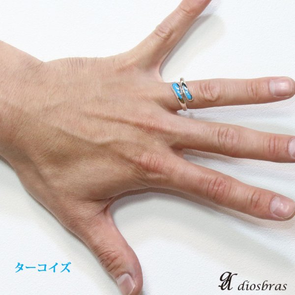 画像4: 【シルバーリング】【リング】【シルバーアクセサリー】ターコイズ パウアシェル マザーオブパール インレイ インディアンジュエリー ネイティブ オニキス メンズ 指輪 シルバー925 メンズ レディース ズニ フリーサイズ【メール便なら全国送料無料】 (4)