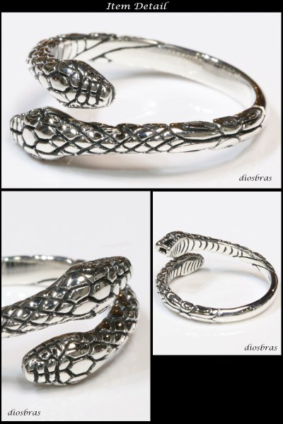 画像3: 【シルバーリング】【スネーク　リング】【シルバーアクセサリー】ジルコニア　リング　蛇　ヘビ　シルバーアクセサリー メンズ シルバーリング 指輪 シルバー925 メンズアクセサリー 大きいサイズ フリーサイズ【メール便なら全国送料無料】 (3)