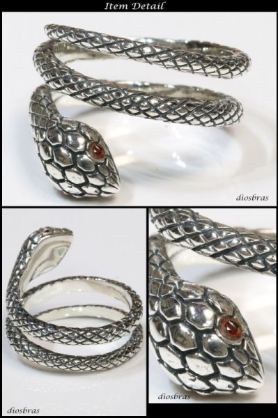 画像2: 【シルバーリング】【スネーク　リング】【シルバーアクセサリー】ジルコニア　3連　リング　蛇　ヘビ　シルバーアクセサリー メンズ シルバーリング 指輪 シルバー925 メンズアクセサリー 大きいサイズ フリーサイズ【メール便なら全国送料無料】 (2)