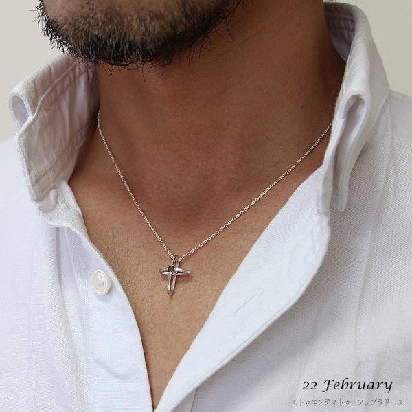 画像9: ブラックダイヤモンド ネックレス クロス ブラック ダイヤモンド 0.09ct ペンダント ネックレス シルバー925 チェーンセット カラット【全国送料無料】【22 February-22フェブラリー-】 (9)