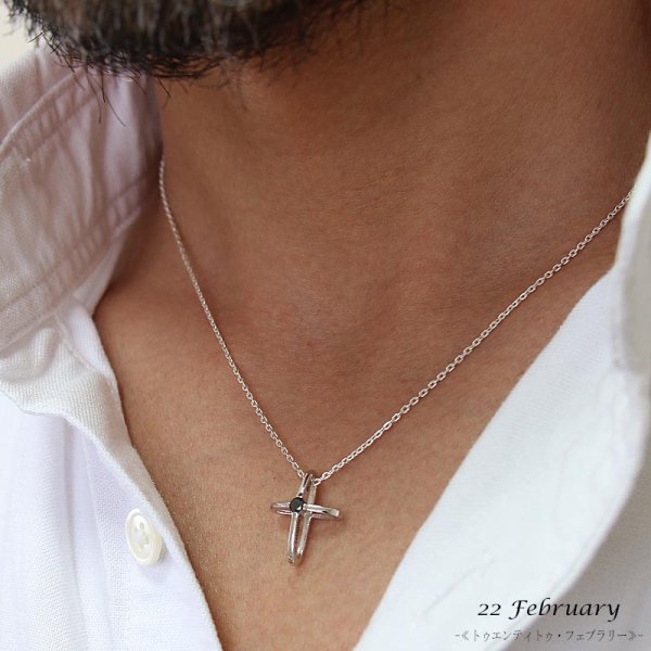 画像4: ブラックダイヤモンド ネックレス クロス ブラック ダイヤモンド 0.09ct ペンダント ネックレス シルバー925 チェーンセット カラット【全国送料無料】【22 February-22フェブラリー-】 (4)