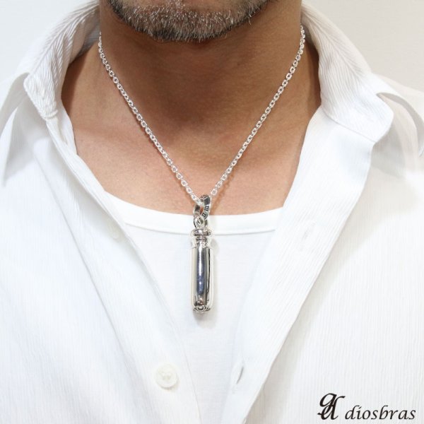 画像2: ピルケース 十字架 クロス ネジ式 ロケット ピルケース/シルバー925&ブラスペンダント  ネックレス ローマ数字 アトラスペンダントトップ銀シルバー925 マリア様 【マリア ネックレス】(SILVER925 maria )マリア ネックレス メダイ220 (2)