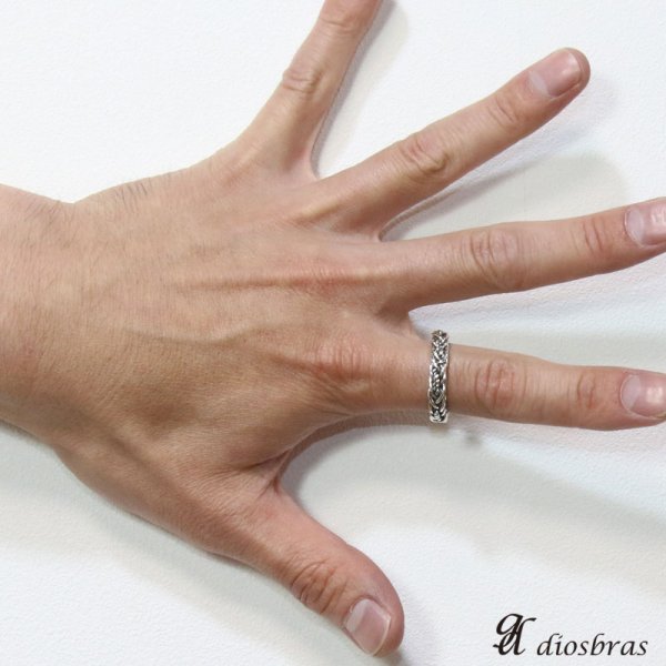 画像3: 【シルバーリング】【リング】ハンドメイド　ねじり　編み込み　チェーン　リング　ツイスト　3つ編み　4つ編み シルバーアクセサリー メンズ 指輪 シルバー925 フリーサイズ【メール便なら送料無料】 (3)